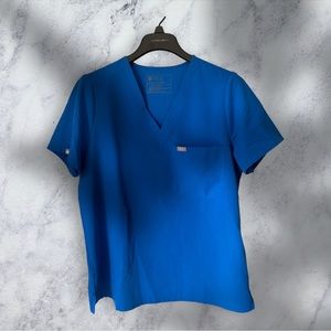 Figs scrub top- size large- royal blue